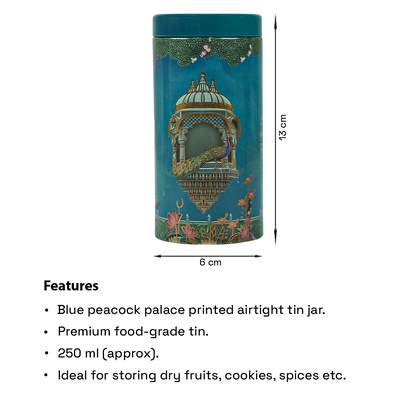 Blue Peacock Palace Return Tin Gift-GNT9909