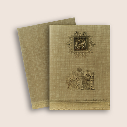 Gold Floral Balaji Padmavathi Wedding Card - KNCM22NB