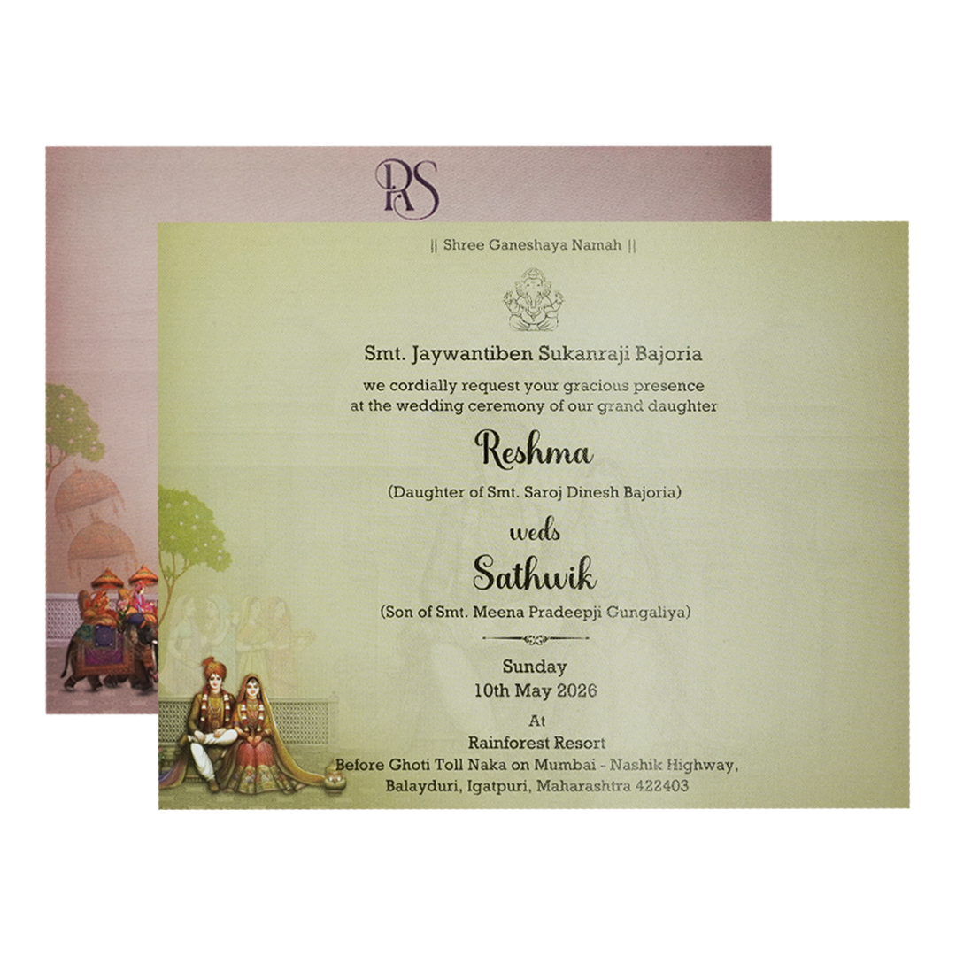 Silver Bride Groom Padded Wedding Card-KSI64150