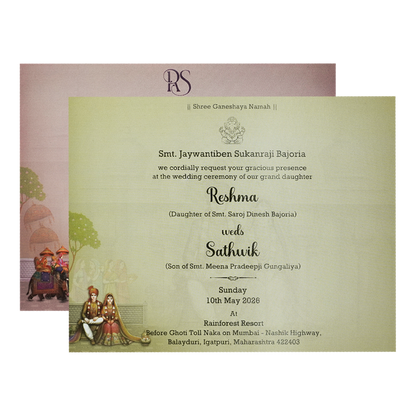 Silver Bride Groom Padded Wedding Card-KSI64150