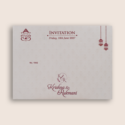 White Floral Laser Cut Padded Invitation  Card - KJTS1942