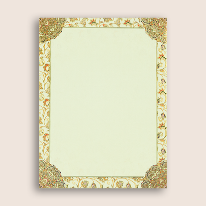 Cream Floral Pattern Padded Wedding Card - KAA05790