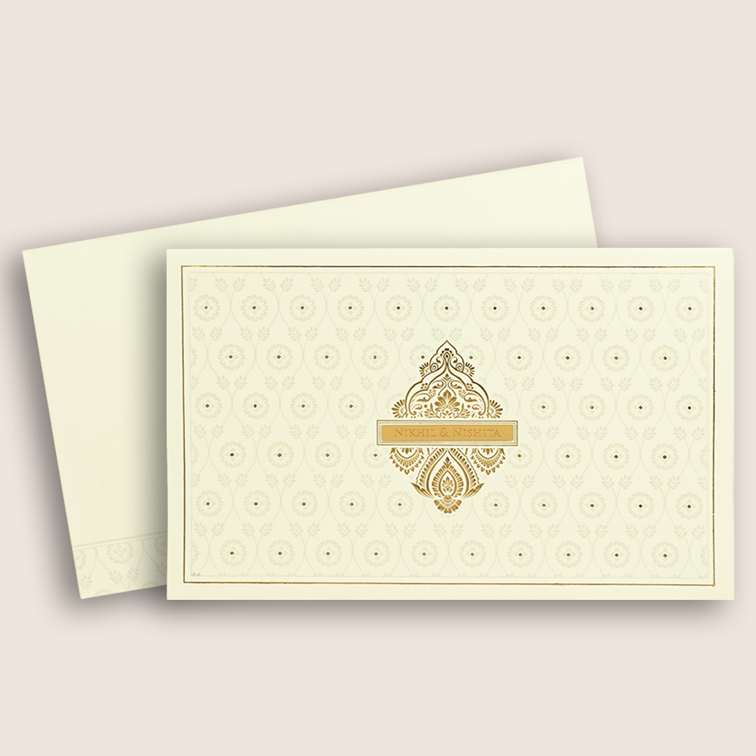 White Floral Wedding Invitation Card -  KPR010330