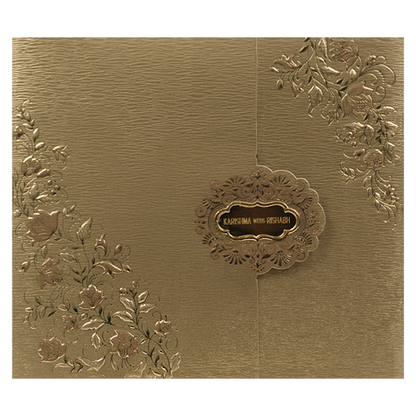 Gold Floral Ornate Wedding Card-KSI64900
