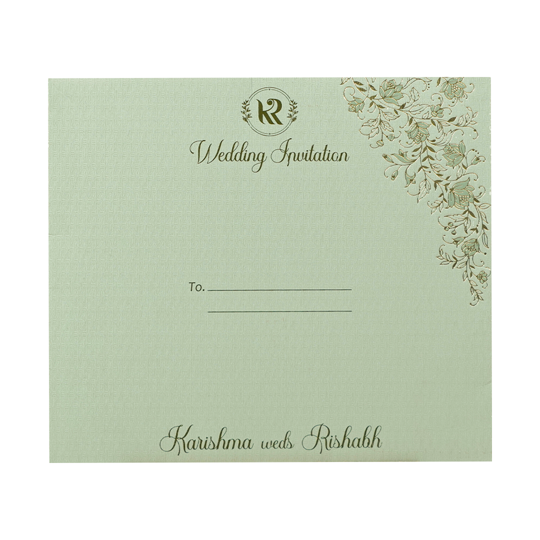 Green Leaf Wedding Card-KSI64910