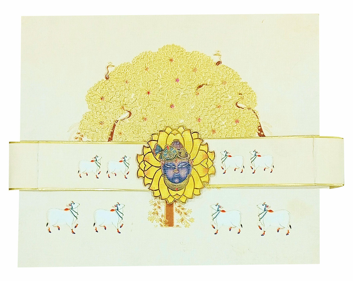 Cream Ultra Premium Tree Pattern With Nature Theme-KNKUP031