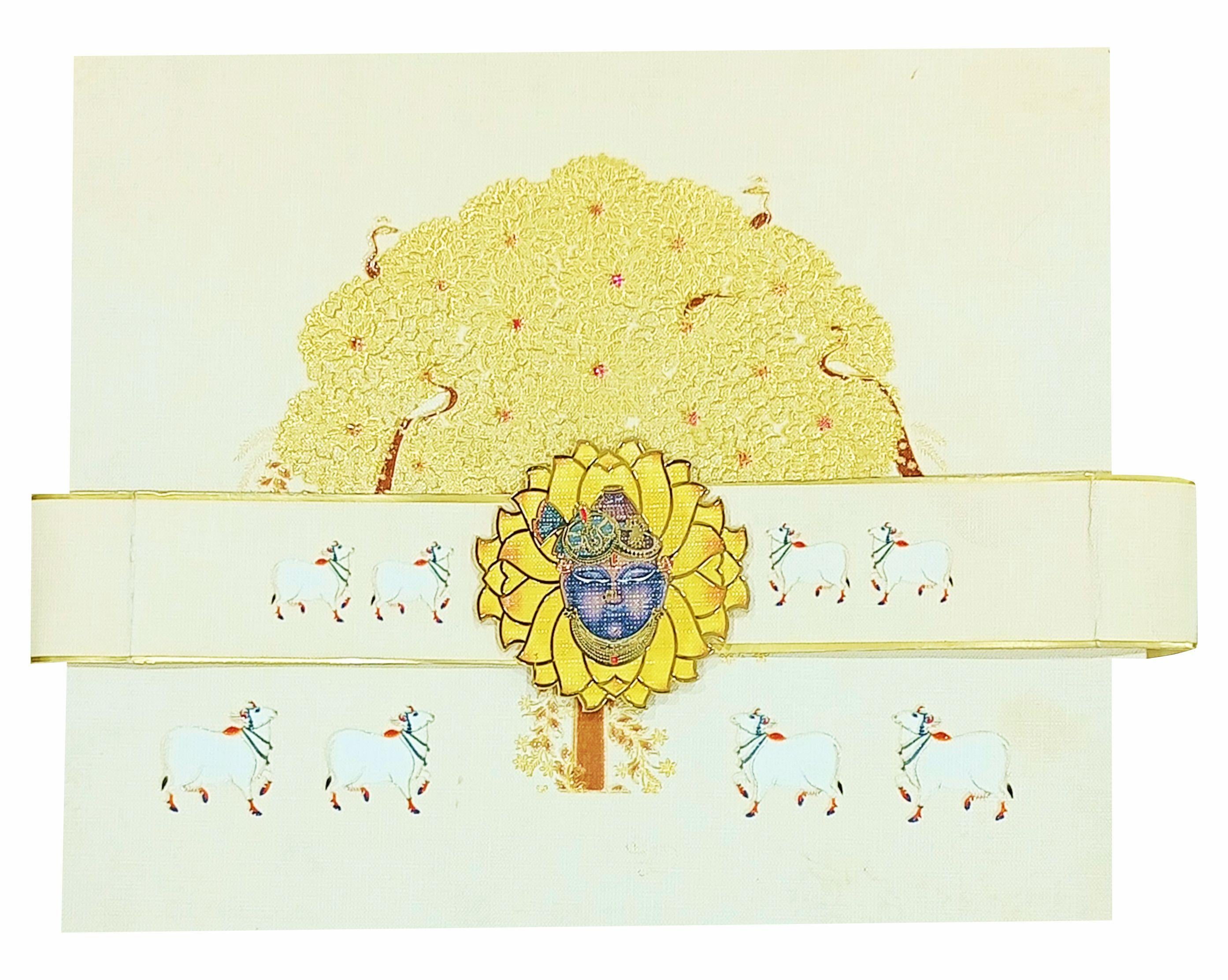 Cream Ultra Premium Tree Pattern With Nature Theme-KNKUP031