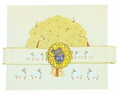 Cream Ultra Premium Tree Pattern With Nature Theme-KNKUP031