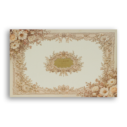 White Embossed Floral Frame Luxury Invitation Box - KSI33250
