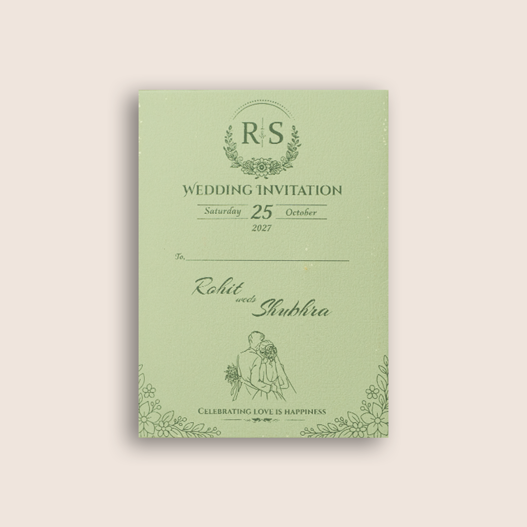Light Grey Laser Cut Floral Wedding Card - KJP25150