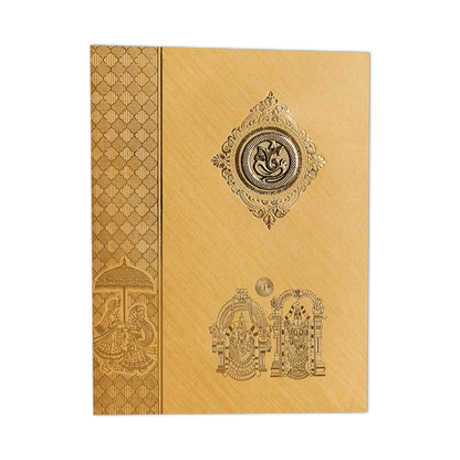 Classic Gold Balaji Wedding Card-KNR5024G