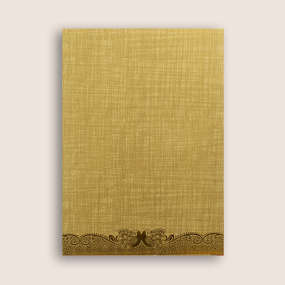 Brown Gold Floral Wedding Card - KNCM25NG
