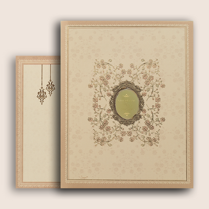 Peach Floral Wedding Card - KRB54200
