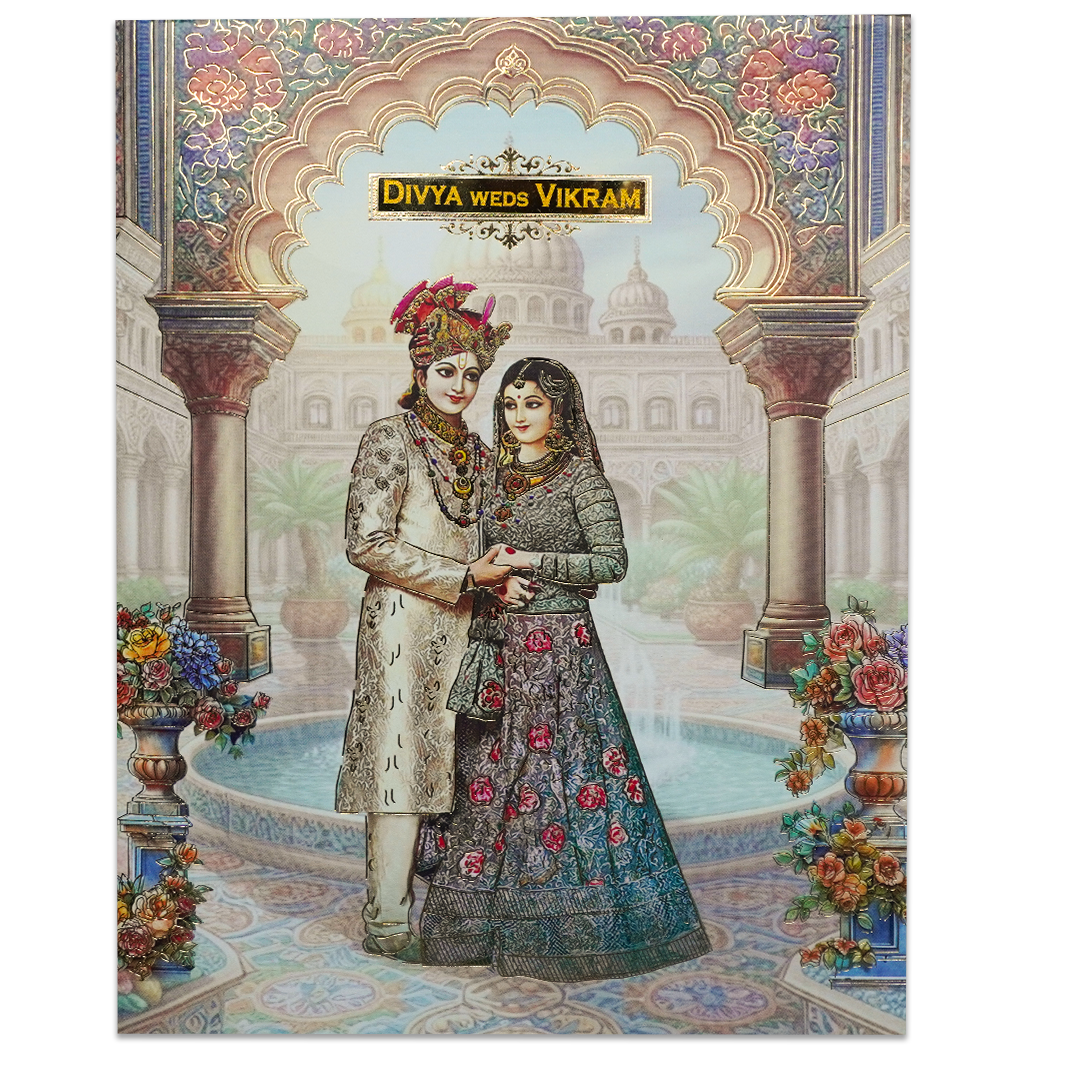 Palace Arch Couple Wedding Card-KNKJ1152