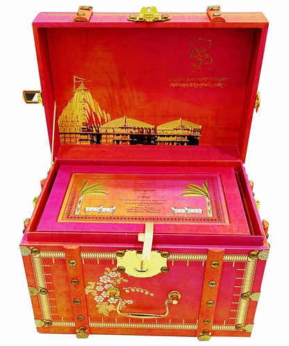 Pink Ultra Luxury Invitation For Royal Indian Wedding-KNKUP029