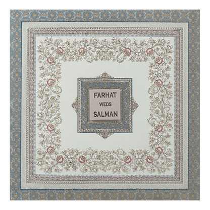 Grey Floral Framed Wedding Card-KSI65180