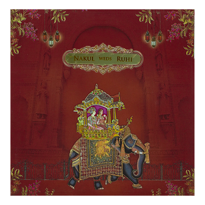 Royal Couple Elephant Padded Wedding -KRE27920