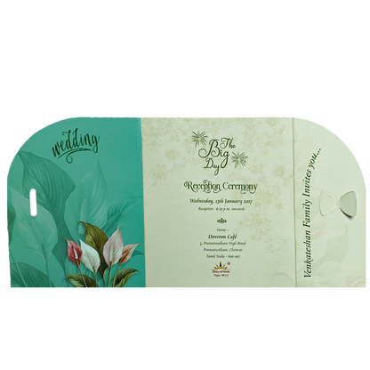 Green Floral Wedding Card - KNTH9613G