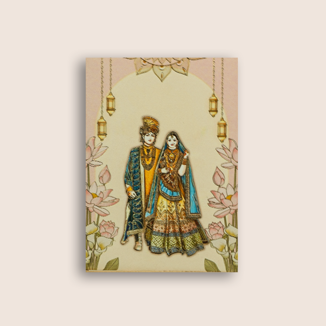 Pink Bride Groom Wedding Invitation Card - KPR07330