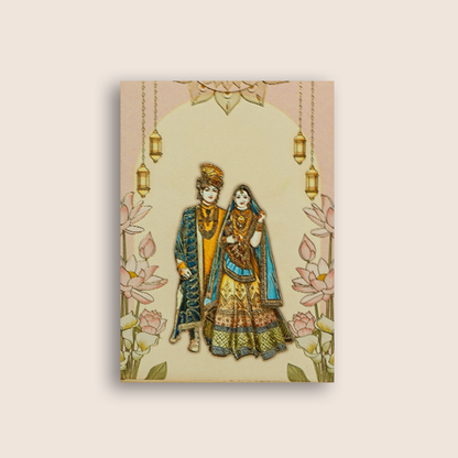Pink Bride Groom Wedding Invitation Card - KPR07330