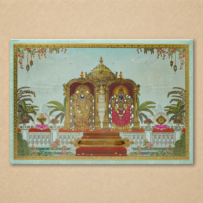 Green Padded Floral God Wedding Card-KNAK4703