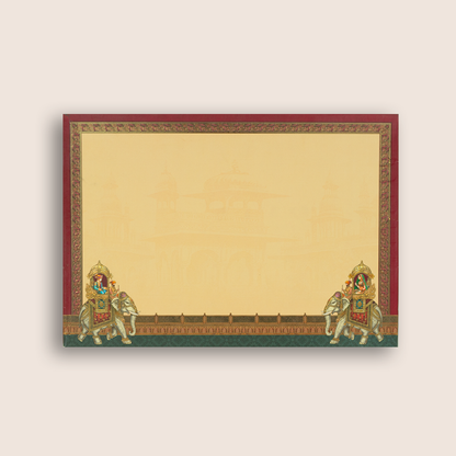 Pink Padded Royal Elephant Baraat Invitation Card - KAA05960