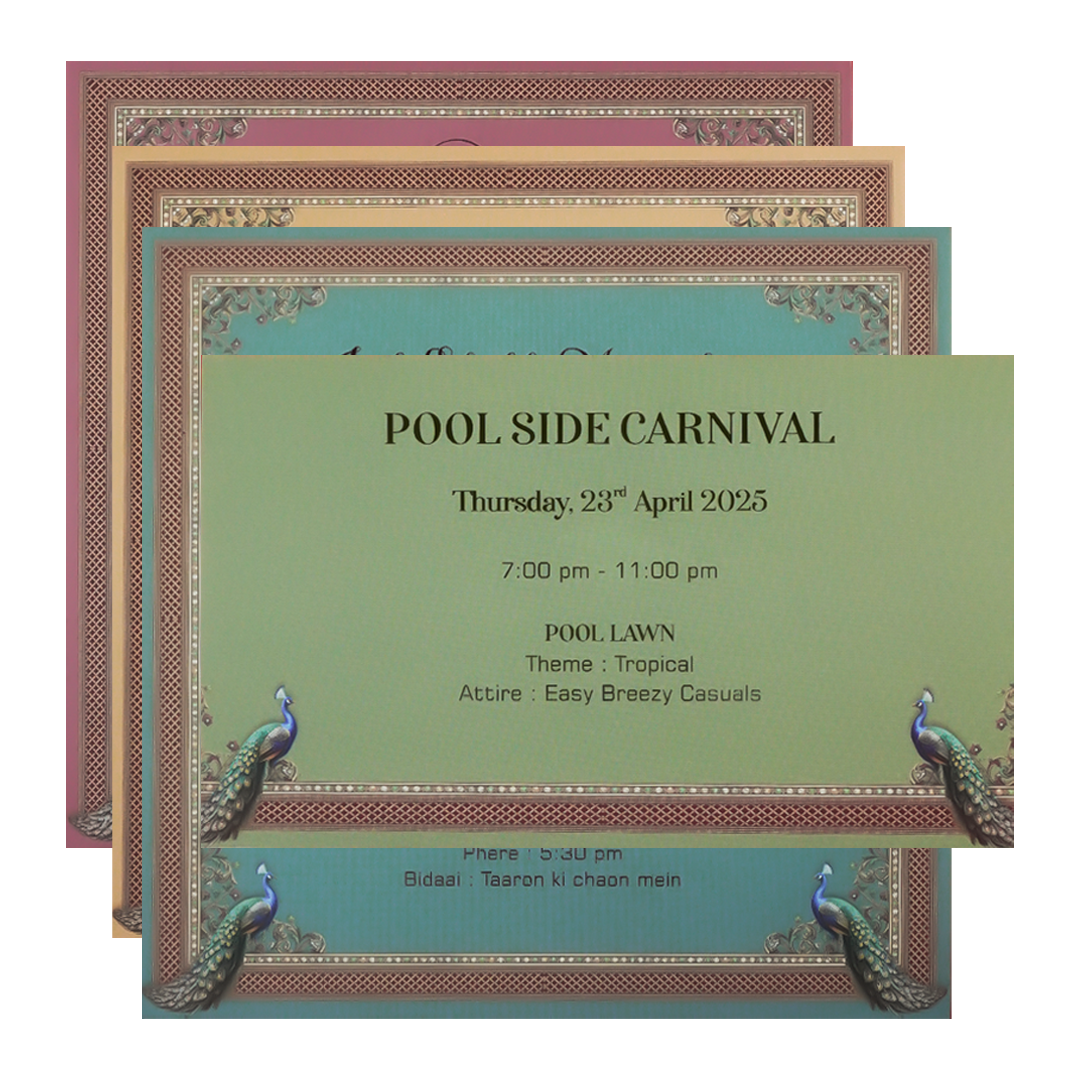 Maroon Peacock Padded Wedding Card-KSI64230