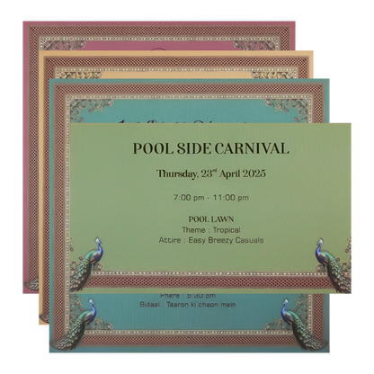 Maroon Peacock Padded Wedding Card-KSI64230