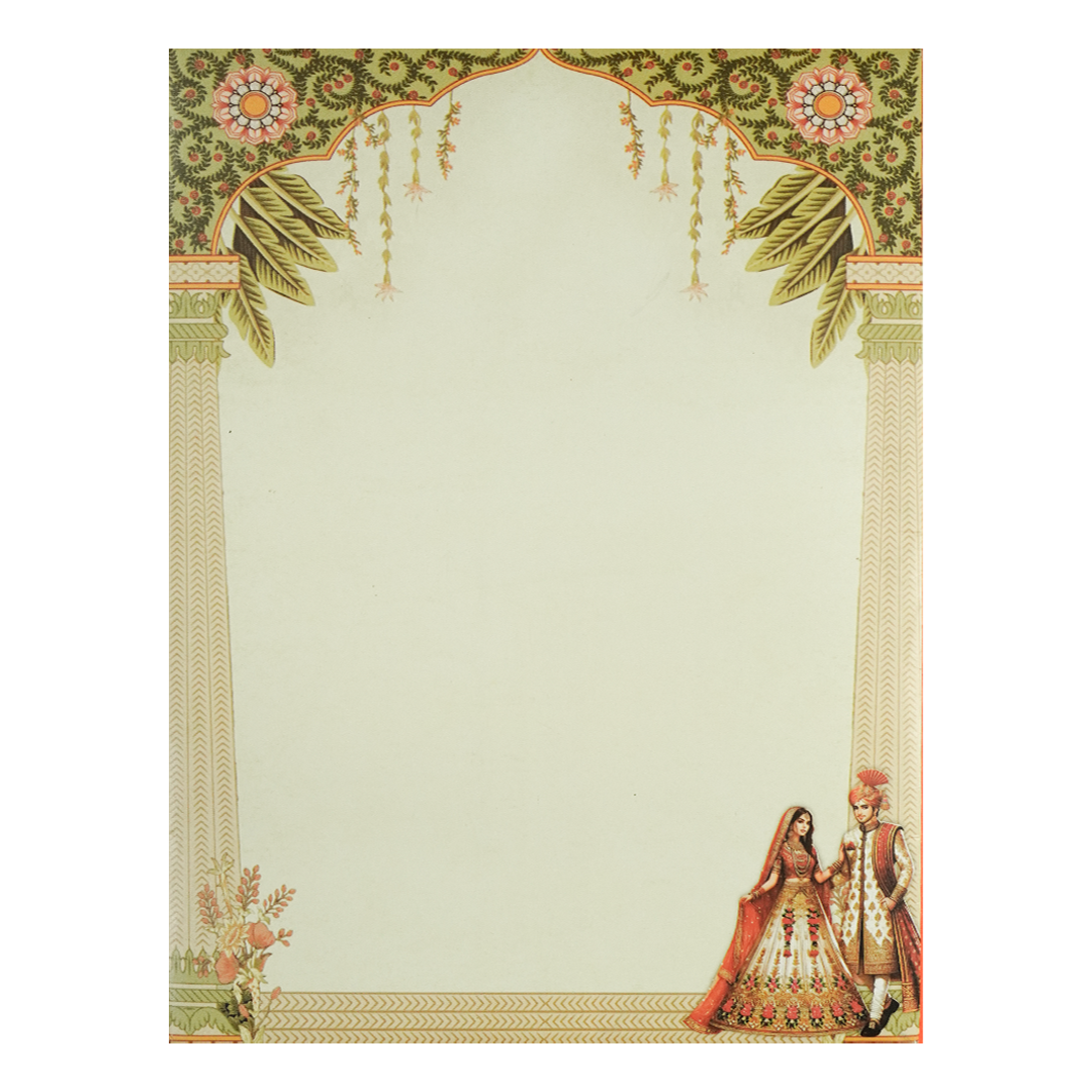 Mint Green Peacock Couple Wedding Card-KNKJ1144