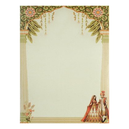 Mint Green Peacock Couple Wedding Card-KNKJ1144