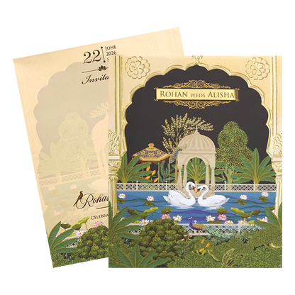 Cream Floral Garden Wedding Card - KFR14300