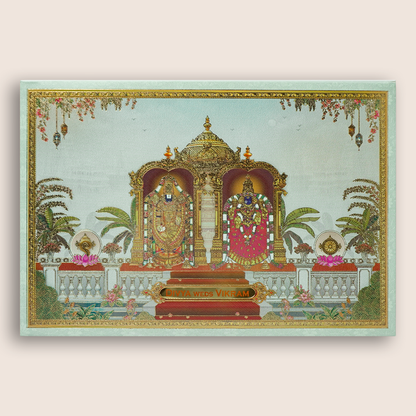 Green Padded Floral God Wedding Card-KNAK4703