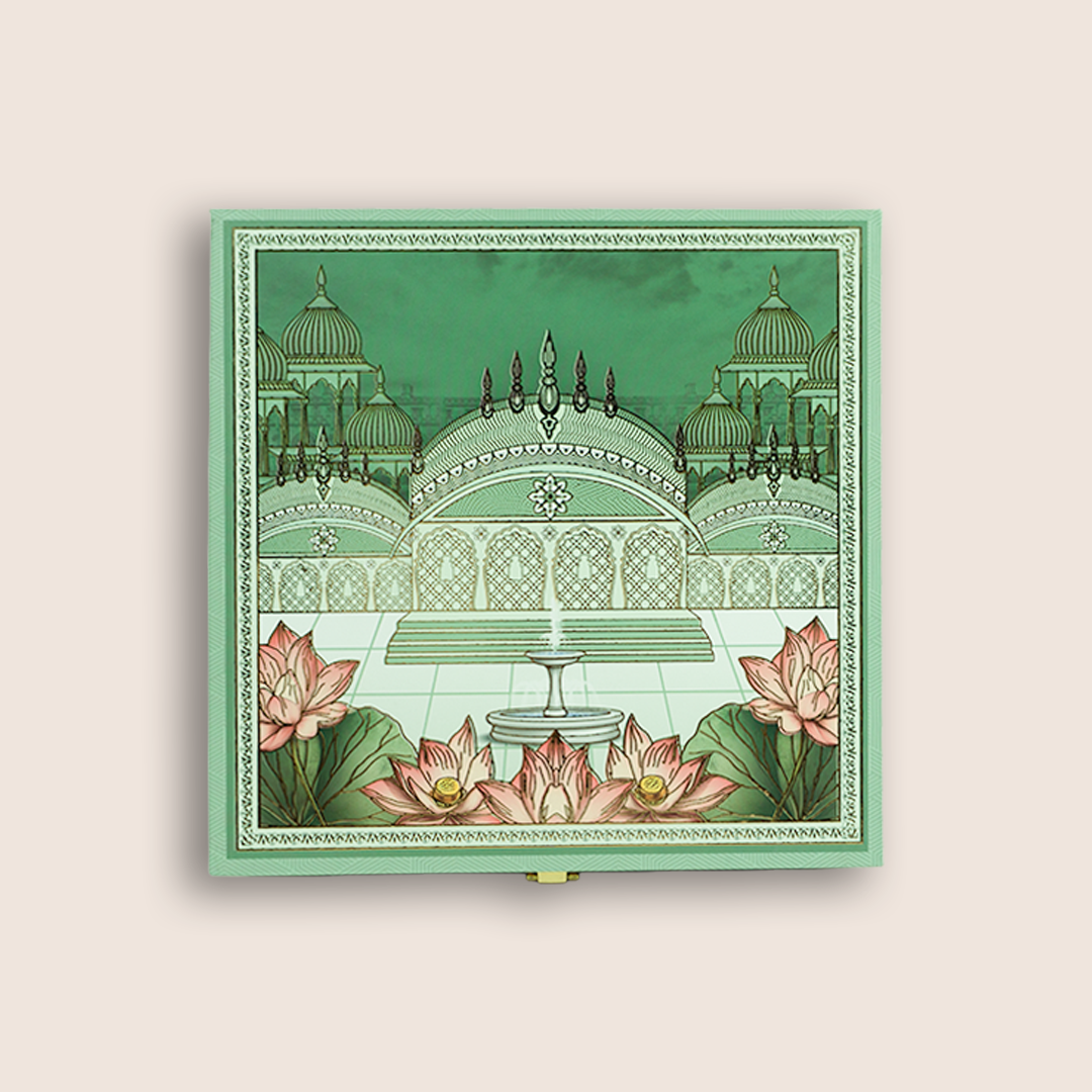 Green Lotus Royal Palace Luxury Sweet Jar Box - KBX27018