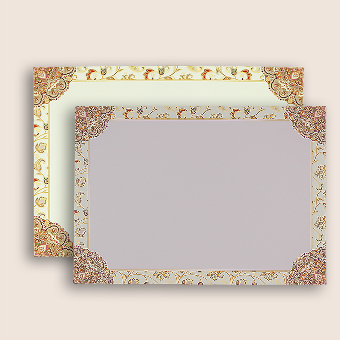 Cream Colourful Floral Wedding Card - KAA05390