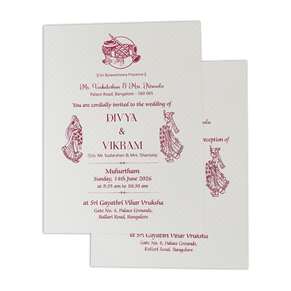 Yellow Embossed Balaji Padded  Wedding Card-KNMS9310