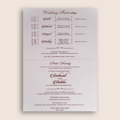 Ivory Embossed Royal Elephant Invitation Card - KRE29450