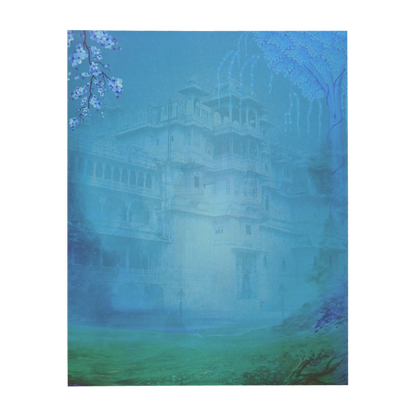 Blue Classic Maharaja And Maharani Offset Print-KNKC4039