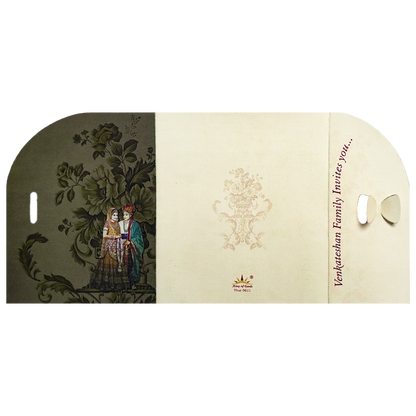 Green Floral Bride Groom Wedding Card-KNTH9611M