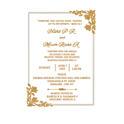 Maroon Floral Wedding Invitation - KVR101