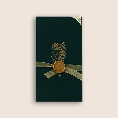 Teal Green Floral Wedding Card - KJP25260