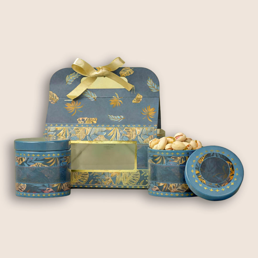 Blue Floral Leaf Return Gift Hamper-GNBT9501