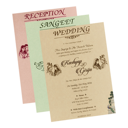 White Royal Elephant Padded Wedding Card-KSH72260