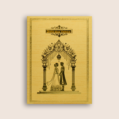 Gold Floral Arch Wedding Invitation - KNRM7081G