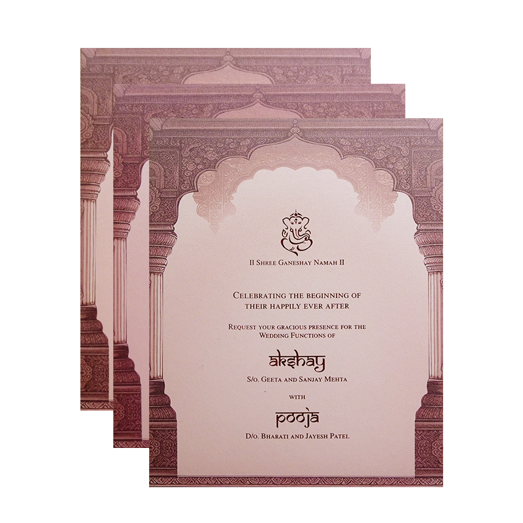 Lavender Royal Bride Groom Arch Wedding Invitation Card-King of Cards