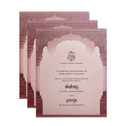 Lavender Royal Bride Groom Arch Wedding Invitation Card-King of Cards