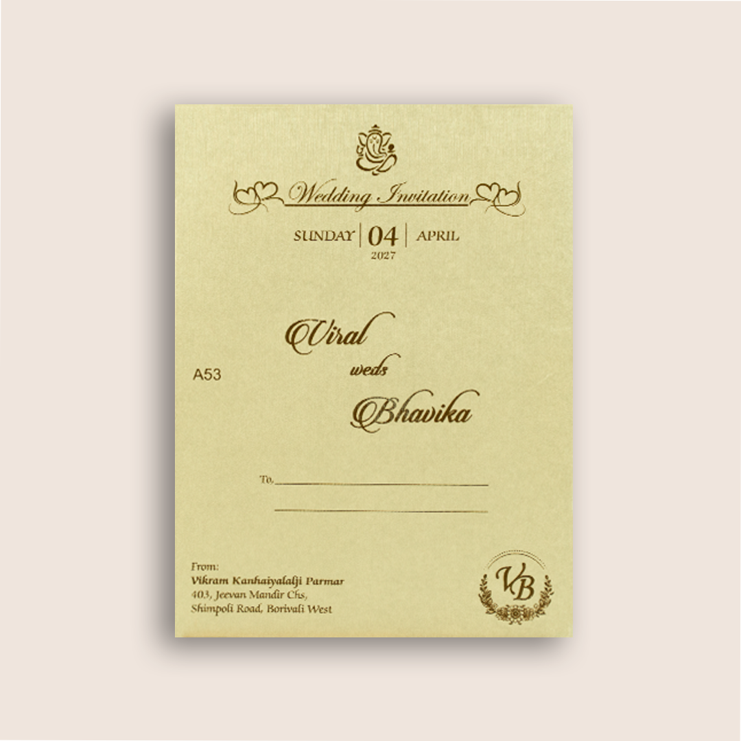 Cream Floral Laser Cut Wedding Invitation - KMARA530