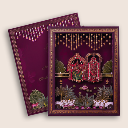 Maroon Premium Balaji Padmavathi Luxury Invitation - KNLW202570