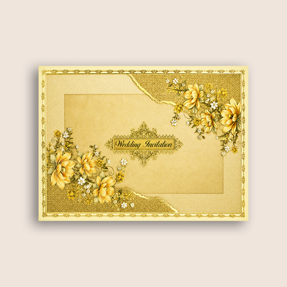 Sandal Floral Wedding Invitation Card - KNCT7412