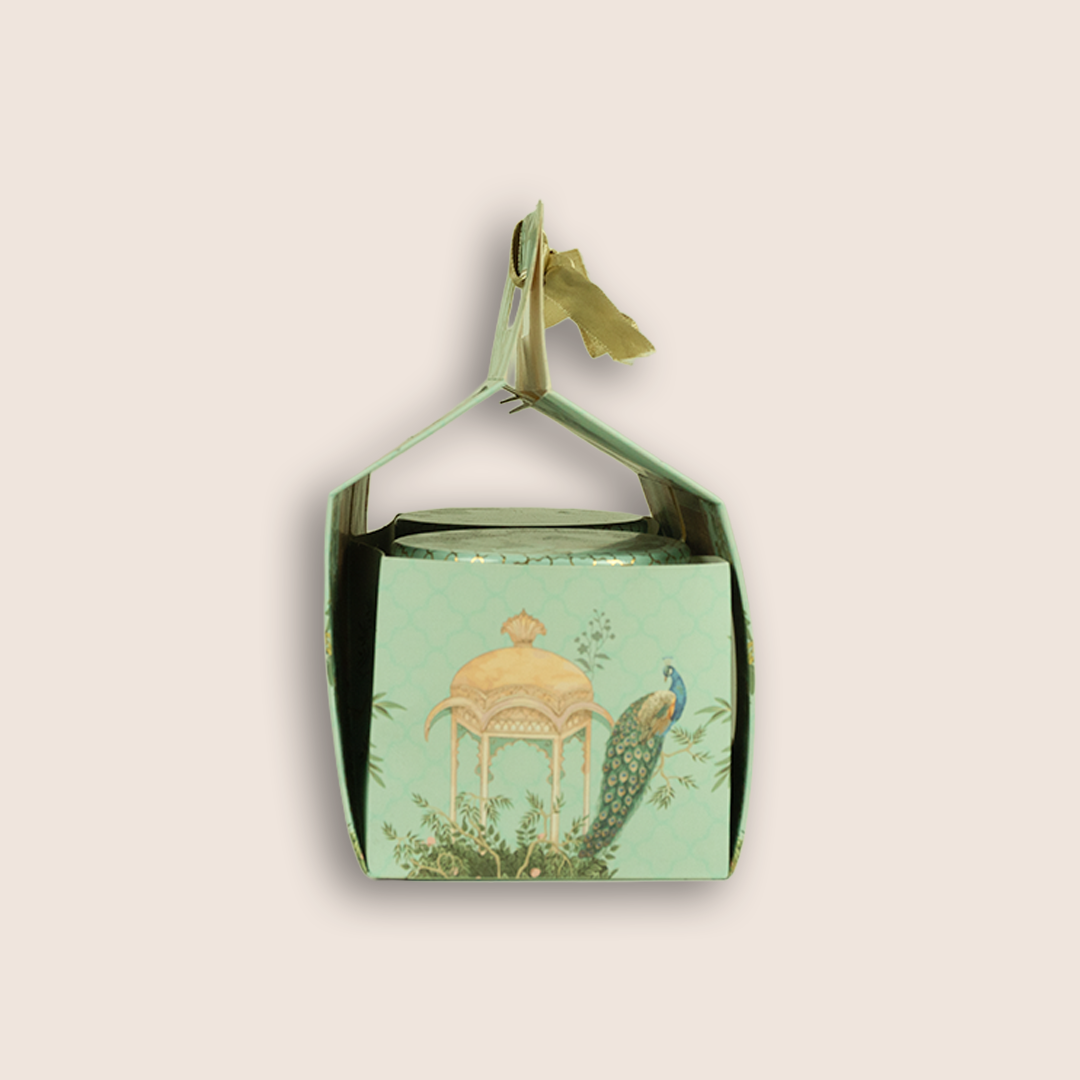 Green Peacock Palace Return Gift Hamper-GNBT9503