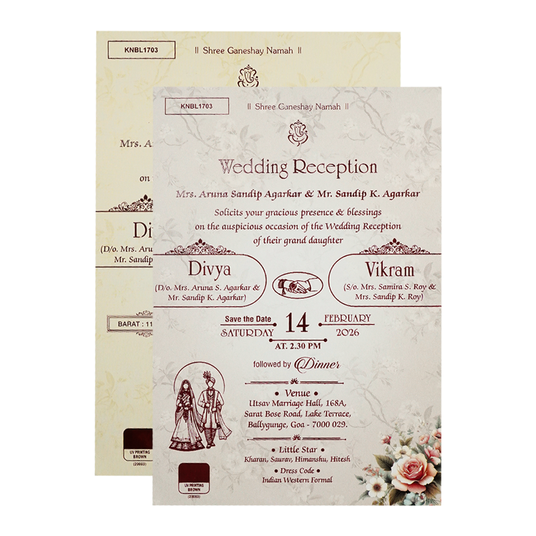 Lavender Floral Wedding Card-KNBL1703